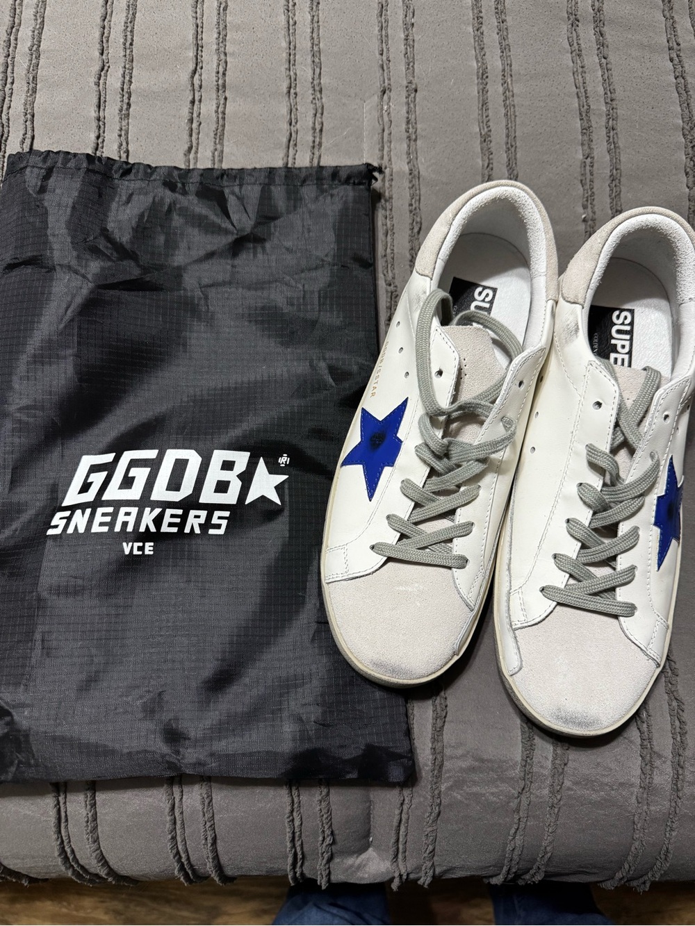 Golden Goose Ball Star White Blue Star Sneakers Like New Women’s 8.5